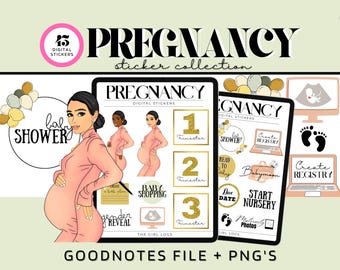 Goodnotes Stickers, Pregnancy Stickers, Digital Pregnancy Stickers, Pregnancy Planner, Planner Stickers, iPad Planner, Digital Stickers