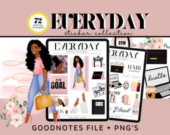Pegatinas de Goodnotes, pegatinas para uso diario, pegatinas para la vida digital, planificador de vida, pegatinas digitales, pegatinas para planificador, pegatinas para iPad