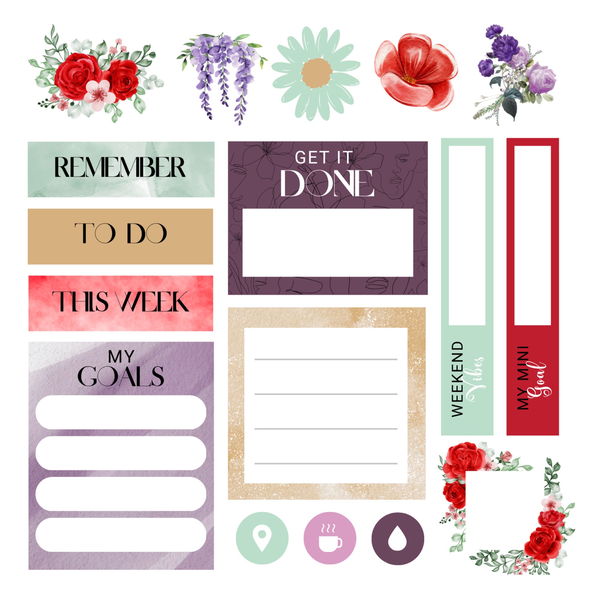 2023 April Spring Digital Stickers for Goodnotes, April Stickers, Pre ...