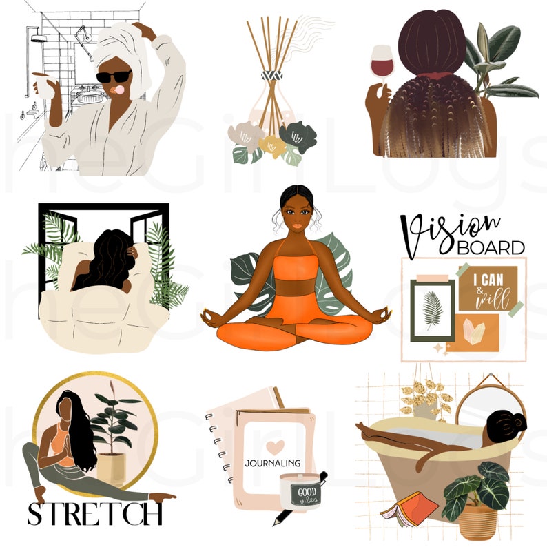 Self Care Goodnotes Stickers, Manifest Stickers, Digital Manifestation ...
