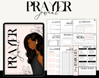 Prayer Planner, Digital Prayer Journal, GoodNotes Prayer Journal,Prayer Notes, African American Woman