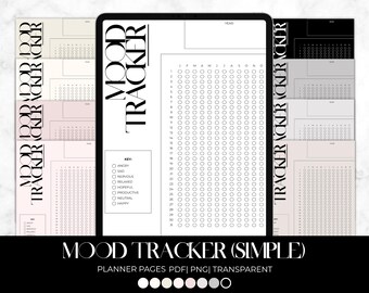 Simple Digital Mood Tracker, Minimalist Aesthetic (PDF)