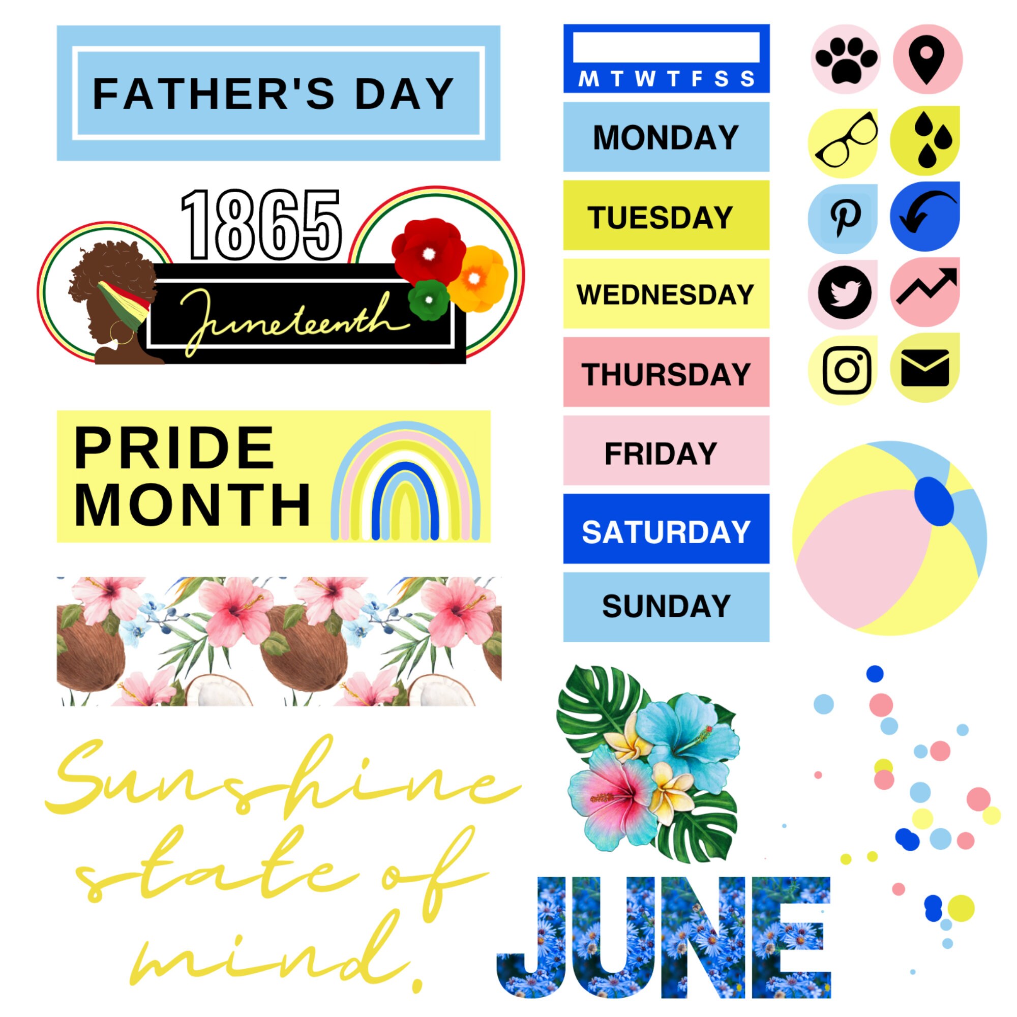 June 2023 Digital Stickers for Goodnotes, June Goodnotes Monthly ...