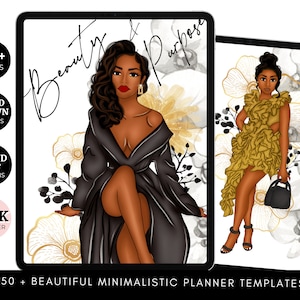 Black Girl Digital Planner, Girl Boss Digital Planner, Black Girl Templates, Undated Digital Planner