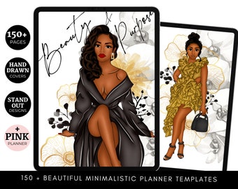 Black Girl Digital Planner, Girl Boss Digital Planner, Black Girl Templates, Undated Digital Planner