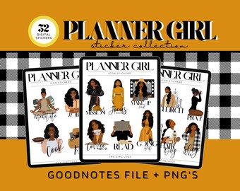 African American Icons, Planner Icons, Digital Stickers,Planner Decor, Planner Icons, To Dos Icon, Black Girl Planning Stickers