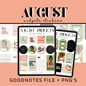 August Widgets Digital Stickers, AugustPlanner Stickers, Goodnotes Stickers, Pre-Cropped Digital Stickers