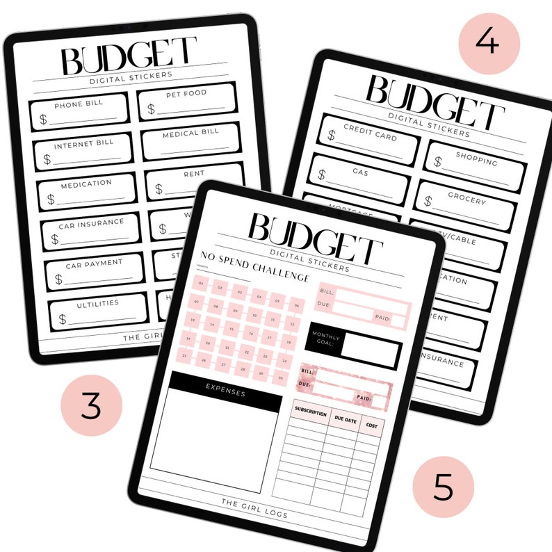 Goodnotes Stickers Budget Stickers Budgeting Stickers Etsy