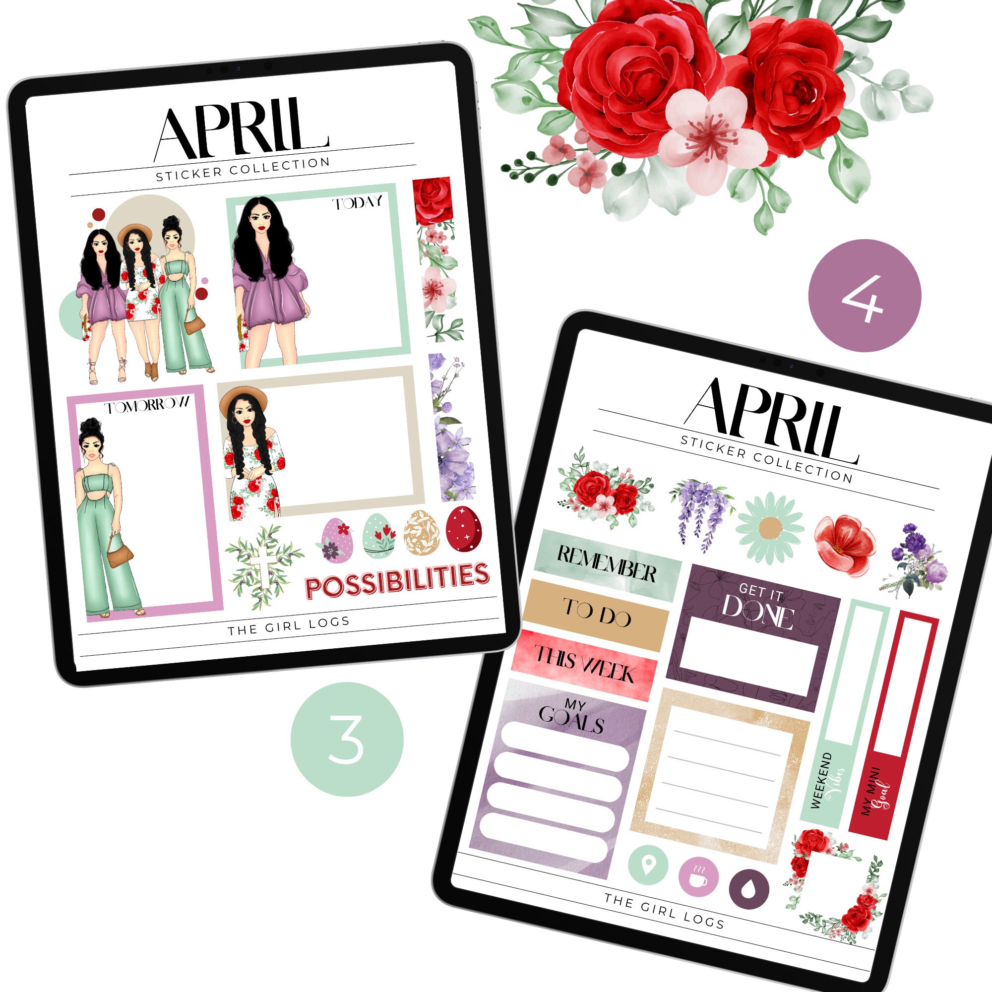 Hello Paril Sticker 2023 April Spring Digital Stickers for Goodnotes, April Stickers, Pre ...