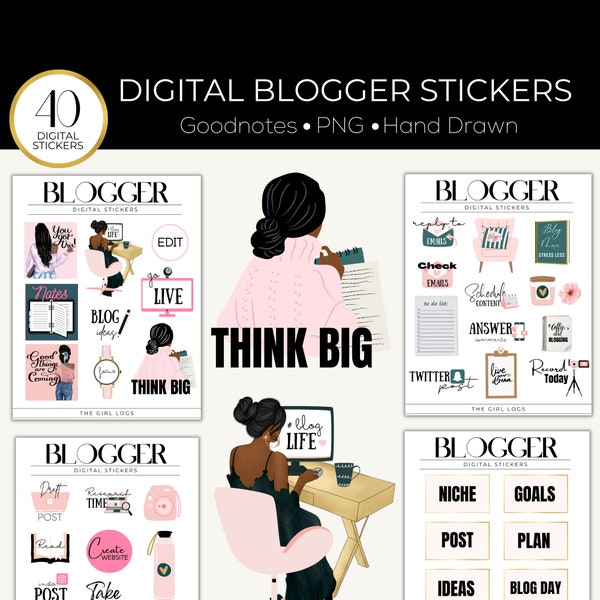 Goodnotes Stickers, Blogger Stickers, Digital Stickers, Blogger Planner, Digital Goodnotes, Digital Planner, Planner Stickers, IPad Planner