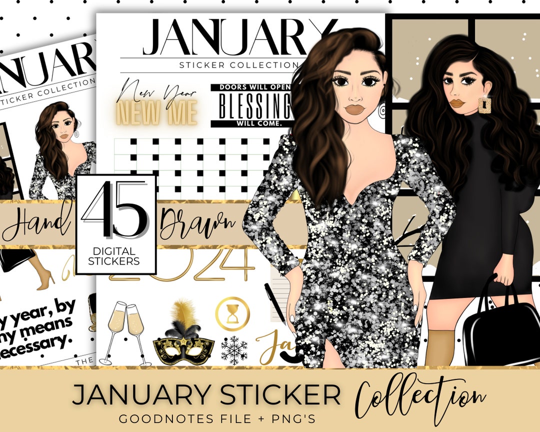 Happy New Years Goodnotes Stickers, New Years Digital Planner Stickers ...