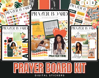 Digital Prayer Board Kit, Prayer Stickers, Digital Bible Journaling Stickers, Christian Digital Stickers, Prayer Board, Black Girl Stickers