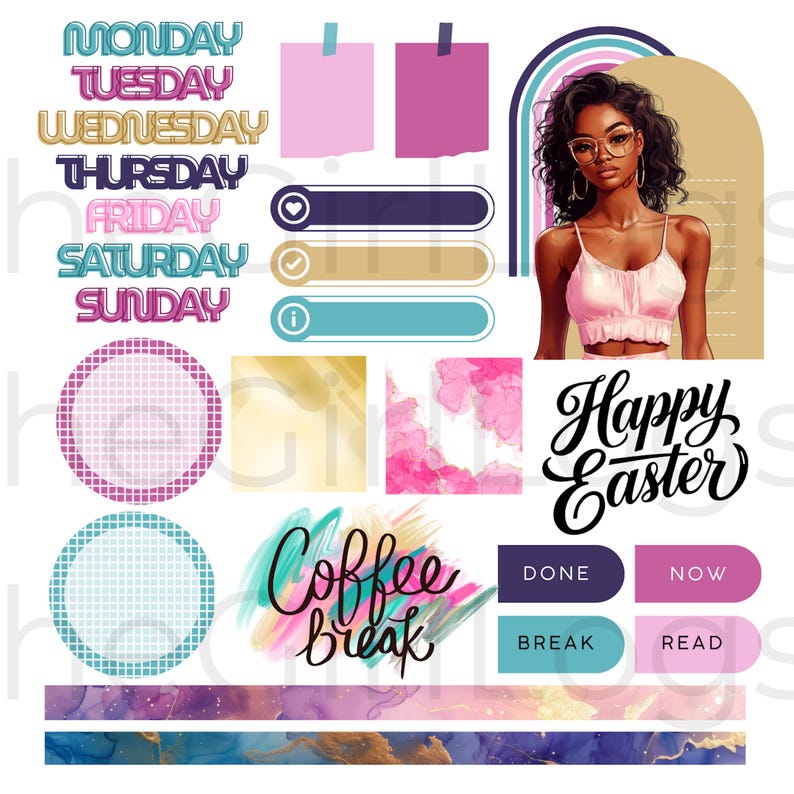 April 2025 Digital Stickers for Goodnotes, April Goodnotes Monthly ...