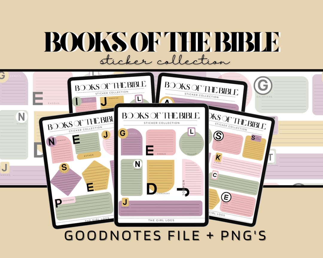 Bible Digital Stickers, Books of the Bible Stickers, Faith Stickers ...