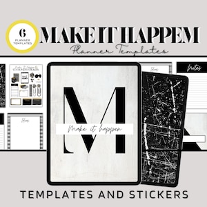 Make It Happen Stationery Digital Templates, Stationery Sets, Minimalist Stationery Templates, Digital Planner templates, Planner Pages