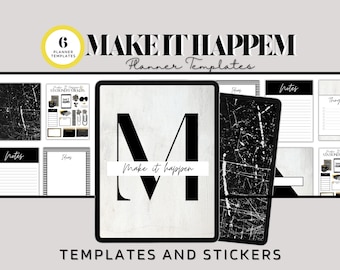 Make It Happen Stationery Digital Templates, Stationery Sets, Minimalist Stationery Templates, Digital Planner templates, Planner Pages