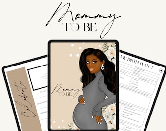 Pregnancy Journal, Digital Planner GoodNotes, Digital Journal, Digital Notebook, Pregnancy Planner, Mommy to Be, African American Woman