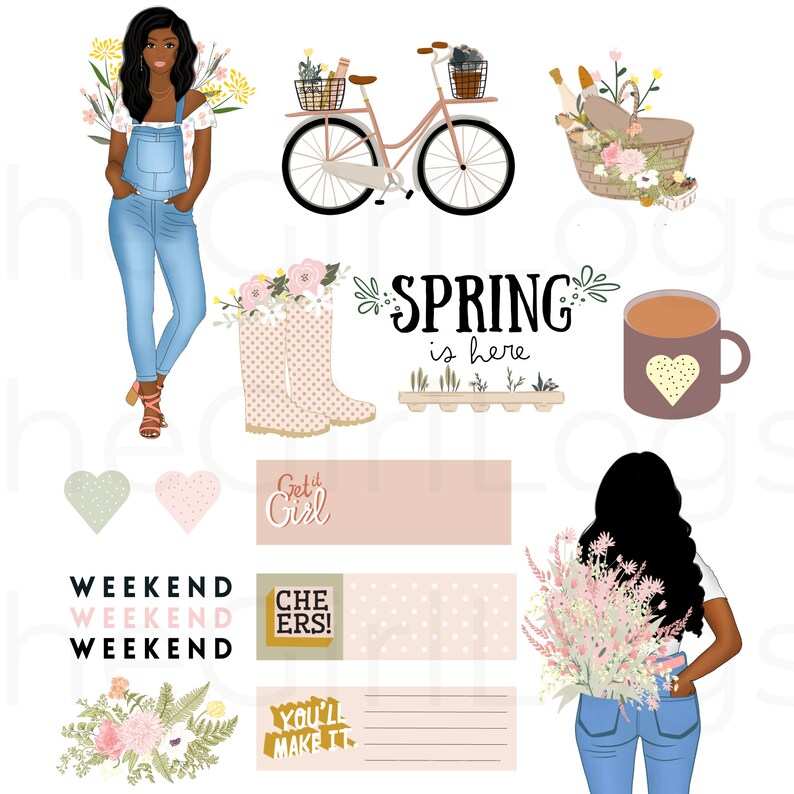 Goodnotes Spring Stickers Digital Spring Stickers Goodnotes Etsy