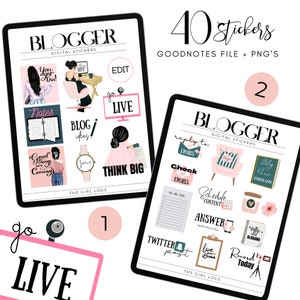 Blogger Stickers, Goodnotes Stickers, Digital Stickers, Blogger Planner ...