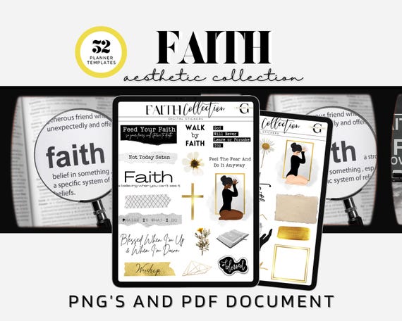 Faith Collection, Goodnotes digital stickers, Christian stickers, Faith Stickers, Bible Digital stickers, prayer stickers, digital planner