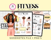 Goodnotes Stickers, Fitness Stickers, Digital Fitness Stickers, Fitness Planner, Digital Stickers, Workout Goodnotes, Planner Stickers