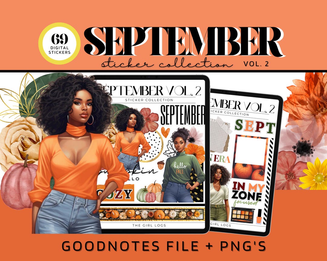 September 2024 Digital Stickers for Goodnotes, September Goodnotes ...