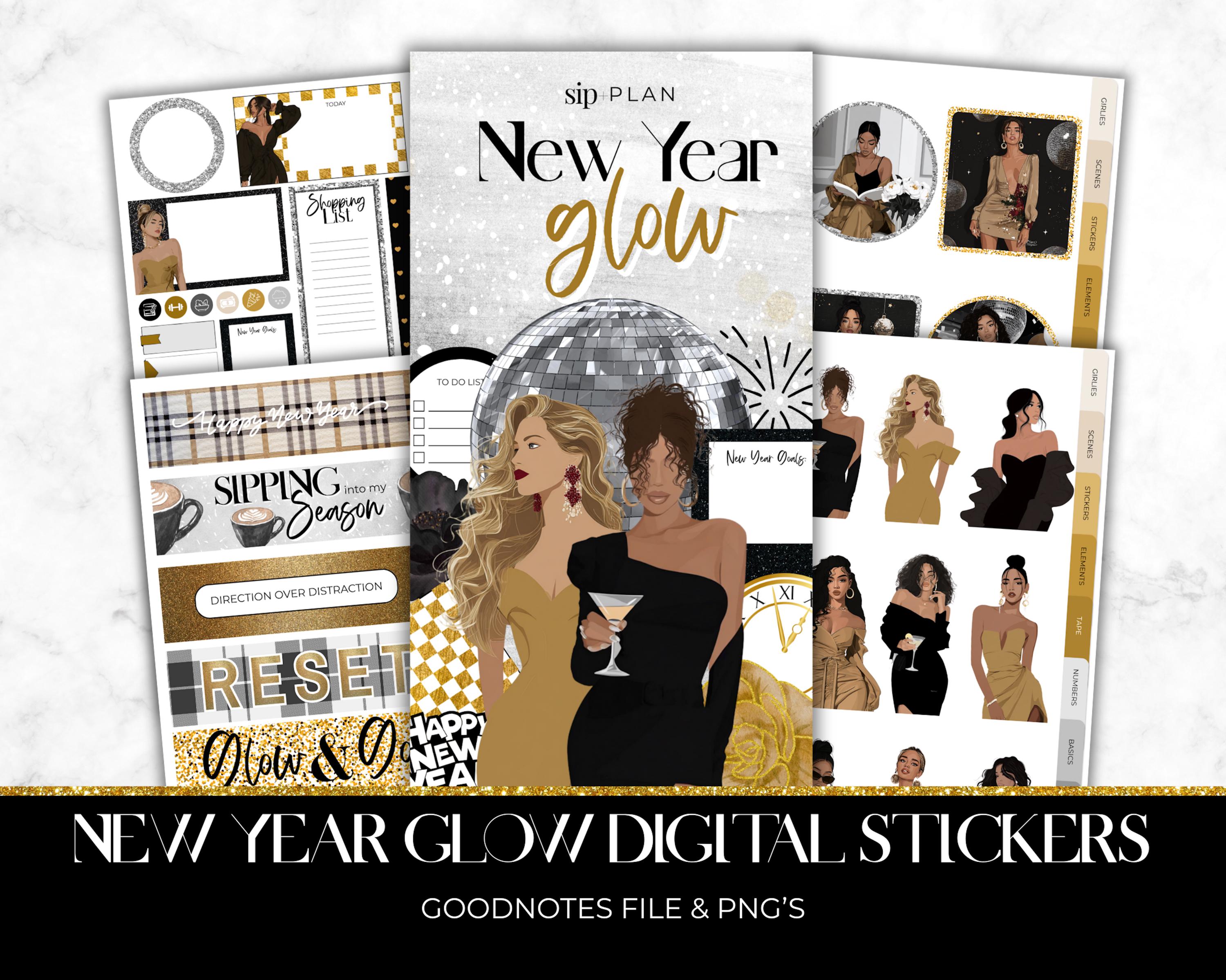 2026 New Year Digital Stickers, January 2026 Stickers Kit, Goodnotes ...