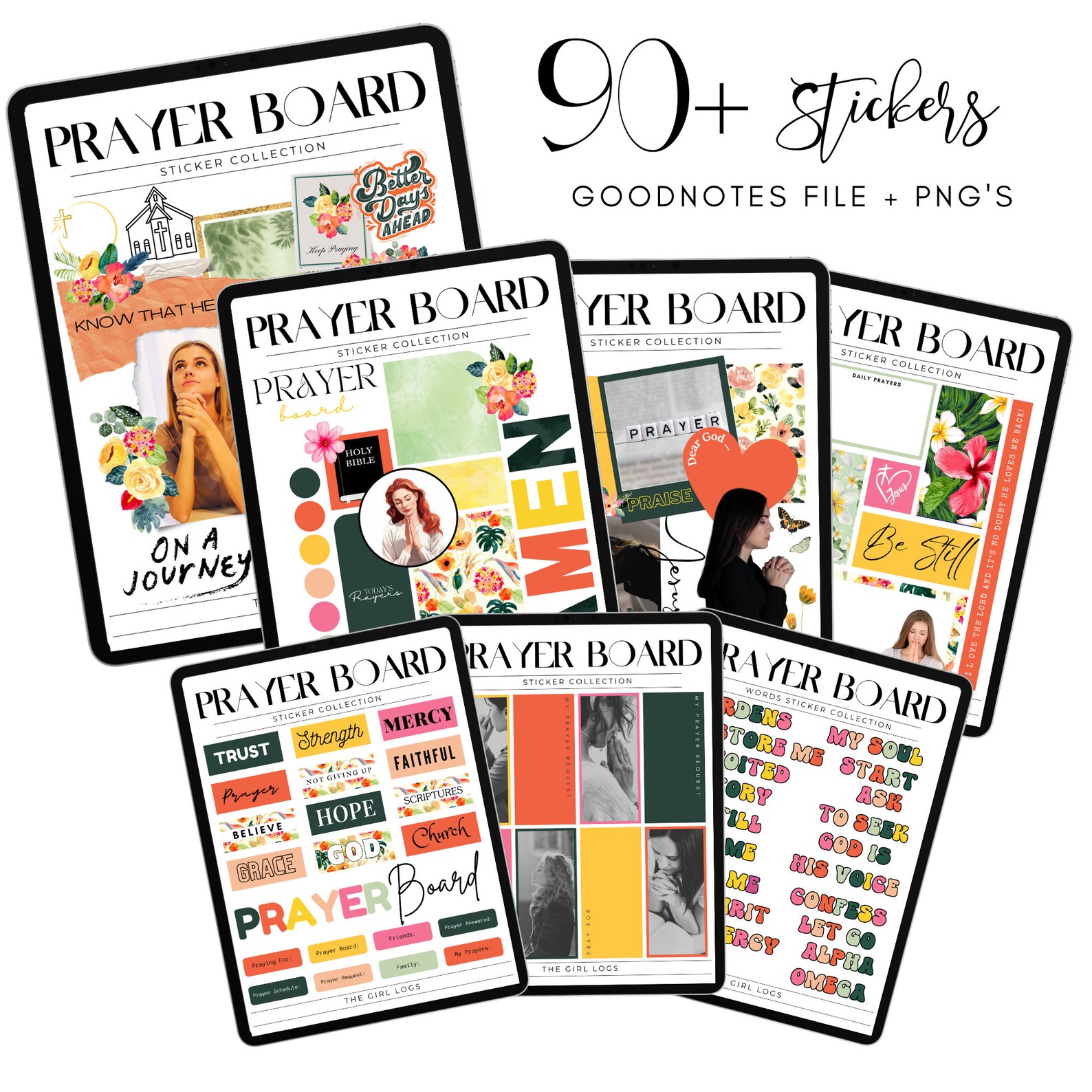 Prayer Board Kit, Prayer Stickers, Digital Bible Journaling Stickers ...