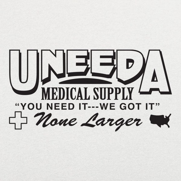 White UNEEDA Medical Supply T-shirt / Unisex Tee Shirt / Unique Funny T-shirts / Short Sleeve Graphic Tee Shirt / Printed Round Neck T-shirt