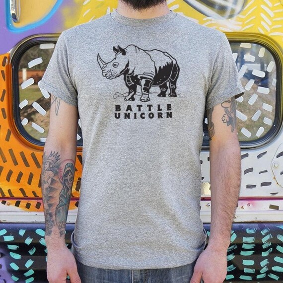 Gray Battle Unicorn T-shirt / Rhino 
