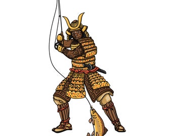Samurai Trout Vinyl Sticker