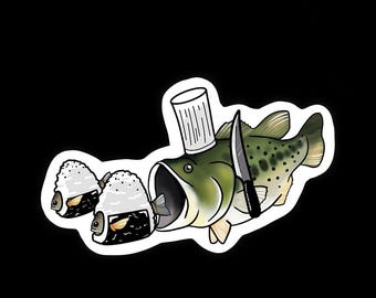 Sushi Chasin’ Bass Vinyl Sticker