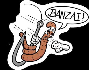 Kamikaze Worm Vinyl Sticker