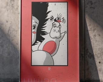 Póster A3 de Chihiro de Ghibli | Póster de El viaje de Chihiro | Arte minimalista japonés | Impresión digital