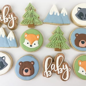 Woodland Animal Baby Shower Cookies