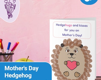 Mors dag-kort med igelkottfingeravtryck