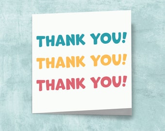 Thank You Thank You Thank You Card | Printable Thank You Card | Instant Download