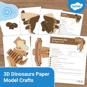 Artisanat de modèle 3D de dinosaures en papier