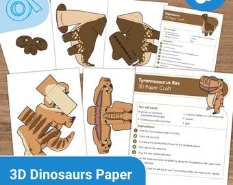 3D Dinosaurier Papiermodell Kunsthandwerk