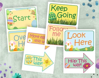 Easter Egg Hunt Signs to Print | Print Your Own Egg Hunt | Clues From the Easter Bunny | Instant Download