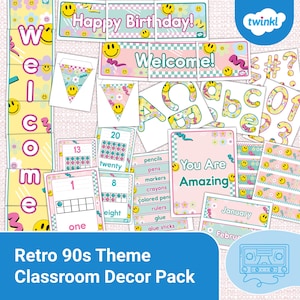 Retro klaslokaaldecoratiepakket jaren 90