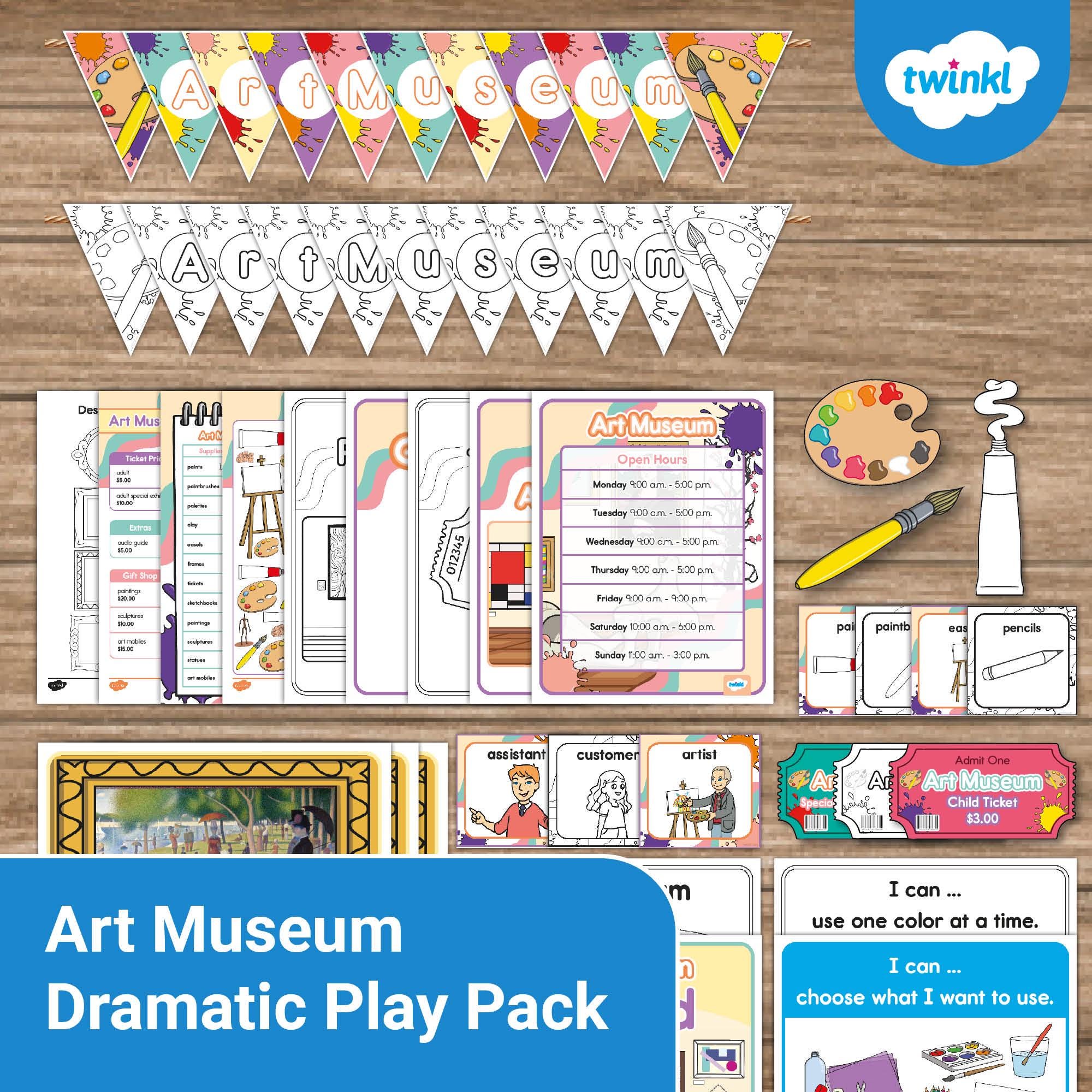 Art Museum Dramatic Play Pack – Printable Pretend Play Props for Kids ...