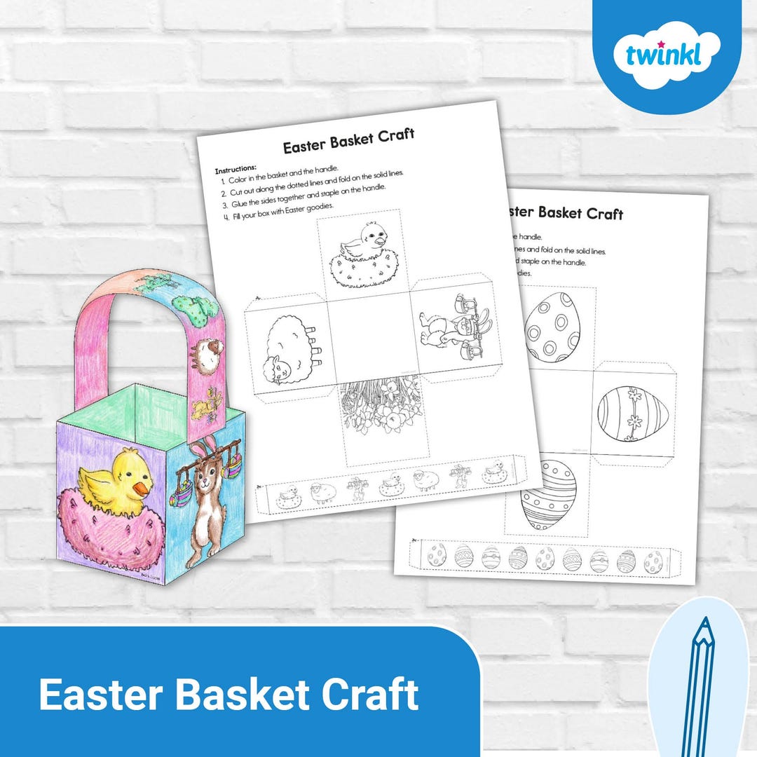 Easter Basket Craft | Egg Hunt Activity for Kids - Etsy