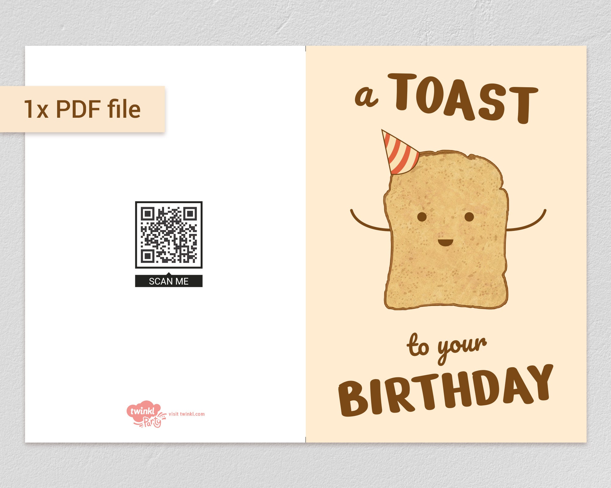 A Toast to Your Birthday Printable Card Funny Pun Printable - Etsy
