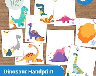 Pacote de pôsteres de atividades com pegadas de dinossauro
