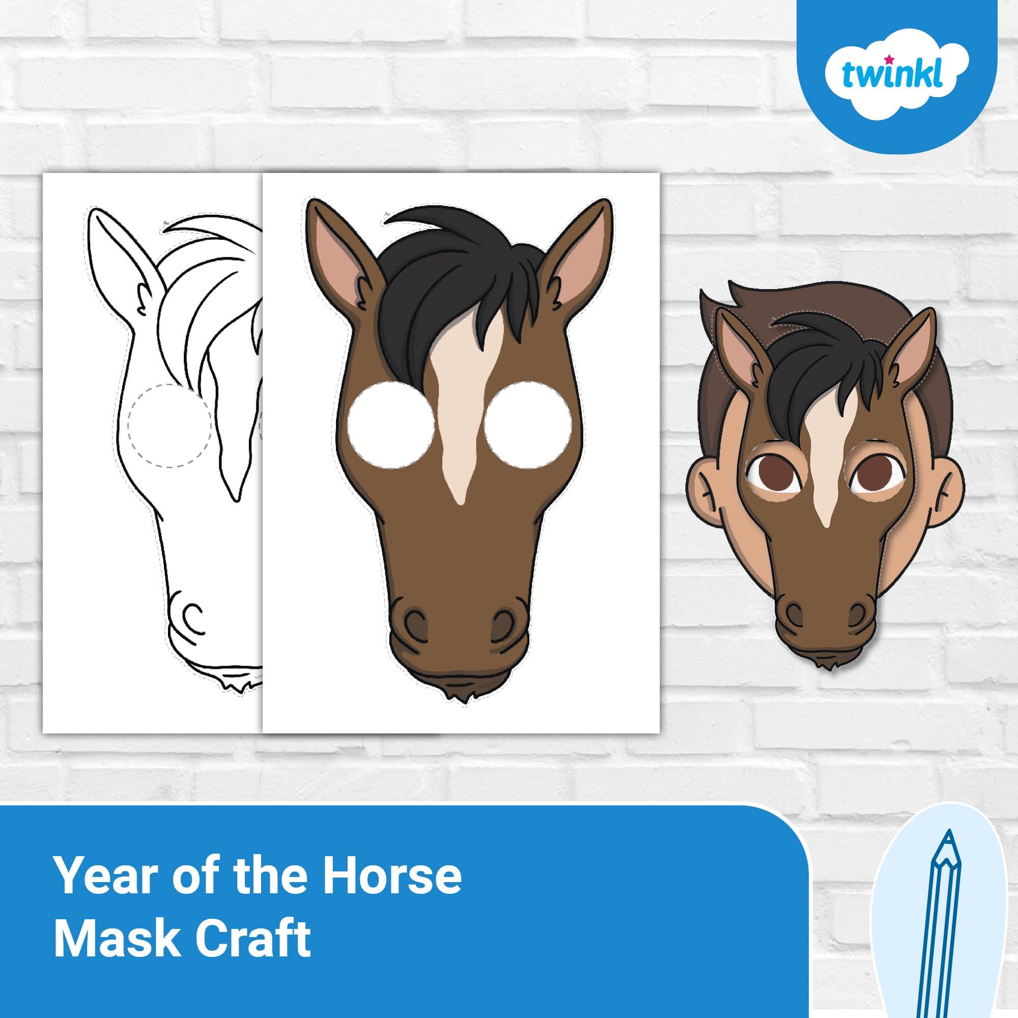 40 Fun Horse Crafts For Kids That Are Easy to Make 5 Year of the Horse Mask Craft - Lunar New Year & Chinese New Year…