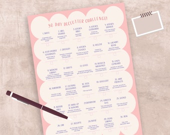 30 Day Declutter Challenge | Declutter Your Home | Monthly Tidying Checklist | Instant Digital Download