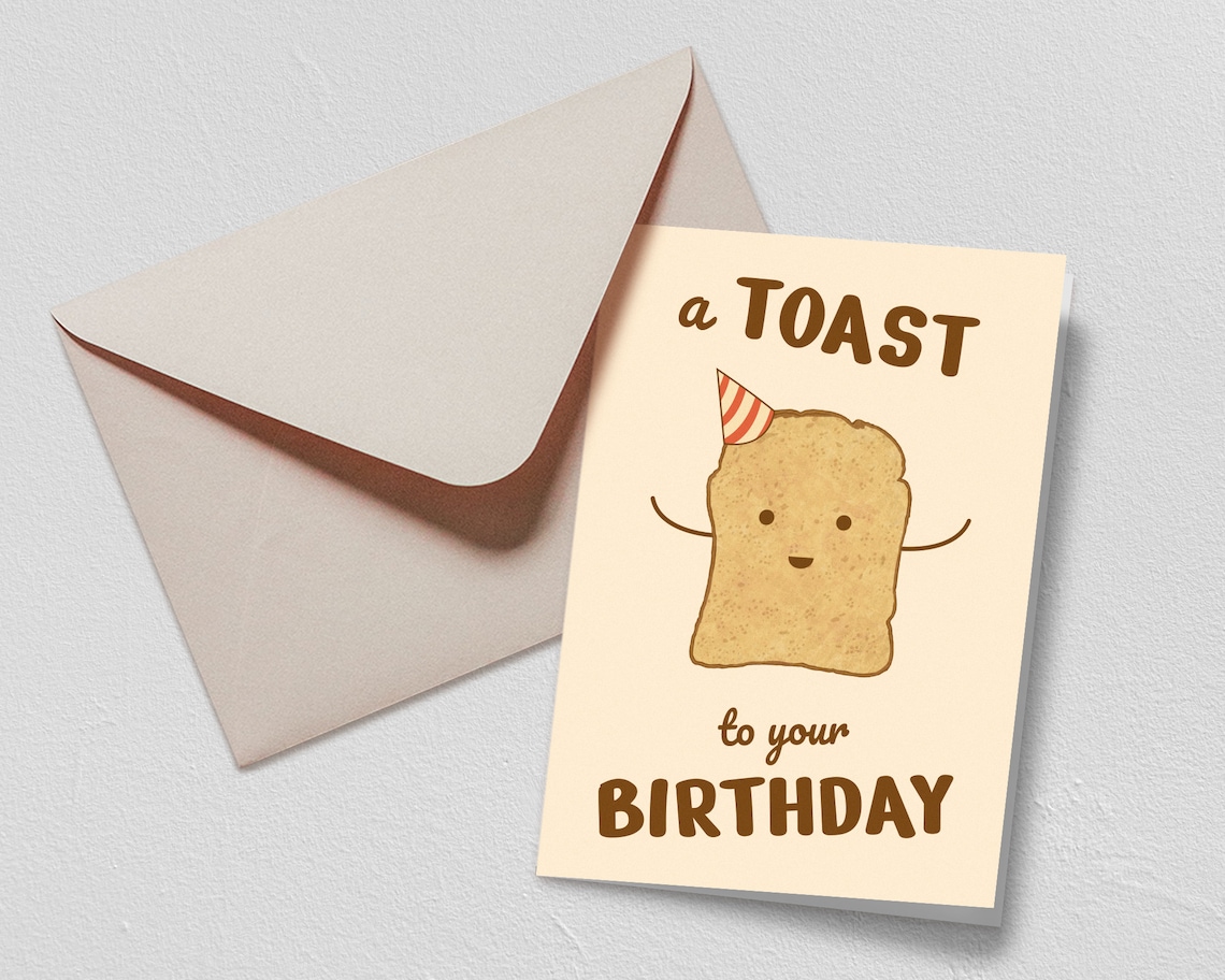 A Toast To Your Birthday Printable Card Funny Pun Printable | Etsy