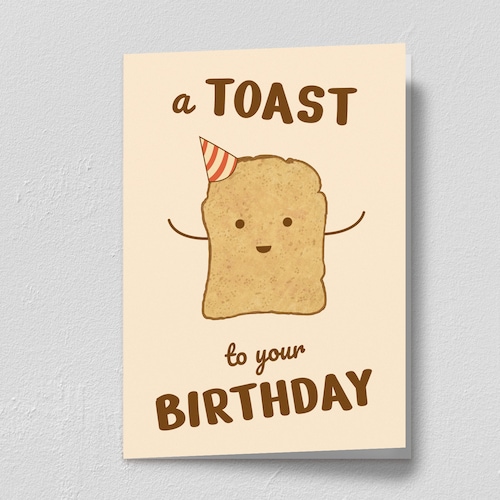 A Toast to Your Birthday Printable Card Funny Pun Printable - Etsy