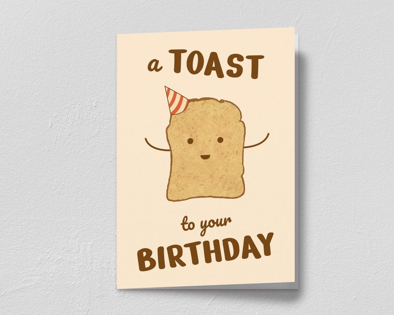 A Toast To Your Birthday Printable Card Funny Pun Printable | Etsy